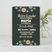 レッツポーティードッグパピー誕生日レトロ 招待状 (スタンド正面)