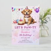 レッツポーティードッグ誕生日パーティーガール7th誕生日 招待状 (スタンド正面)
