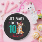 レッツポーティーボーイまたはガールバースデーパーティーカスタム  ペーパープレート (パーティー)