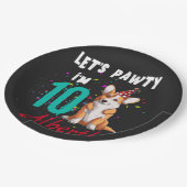 レッツポーティーボーイまたはガールバースデーパーティーカスタム  ペーパープレート (アングル)