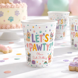 レッツポーティー・パピー・ドッグテーマの誕生日パーティー 紙コップ