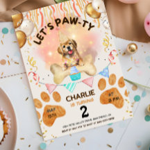 レッツポーティ子犬の水の色の誕生日パーティー