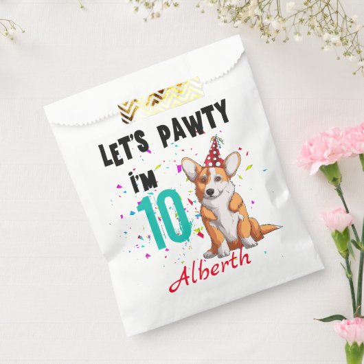 レッツポーティ男の子または女の子の誕生日パーティーカスタム フェイバーバッグ (封をした状態)