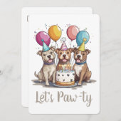 レッツポーティ誕生日ピットブルドッグス 招待状 (正面/裏面)