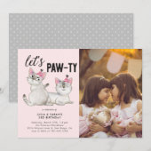 レッツポーティ |双子の共同誕生日パーティーの写真 招待状 (正面/裏面)