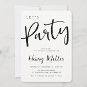 レッツミニマルパーティー誕生祝い 招待状 (正面)