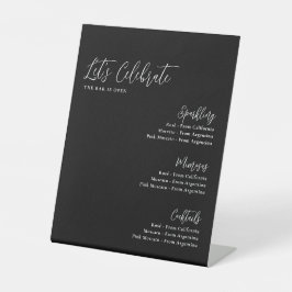 レッツムーディ祝ー黒ブライダルシャワーバー 台座サイン