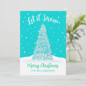 レッツユウティール(緑がかった色)アクア飾クリスマスツリー シーズンカード (スタンド正面)