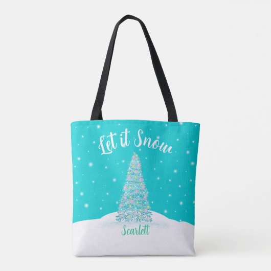 レッツユノーティール（緑がかった色）アクアクリスマスツリーホリデイ トートバッグ (裏面)