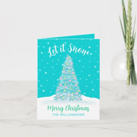 レッツユノーティール（緑がかった色）アクアクリスマスツリー シーズンカード (正面)
