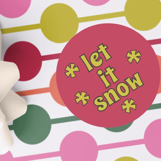 レッツユノーヴィンテージスタイルレタリングレッドライムグリーン ラウンドシール