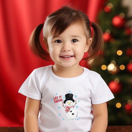 レッツユノー雪だるま幼児Tシャツ トドラーTシャツ