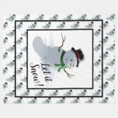 レッツユノー雪だるま フリースブランケット (正面(横))