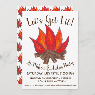 レッツライトキャンプファイアバチュラーパーティキャンプ 招待状