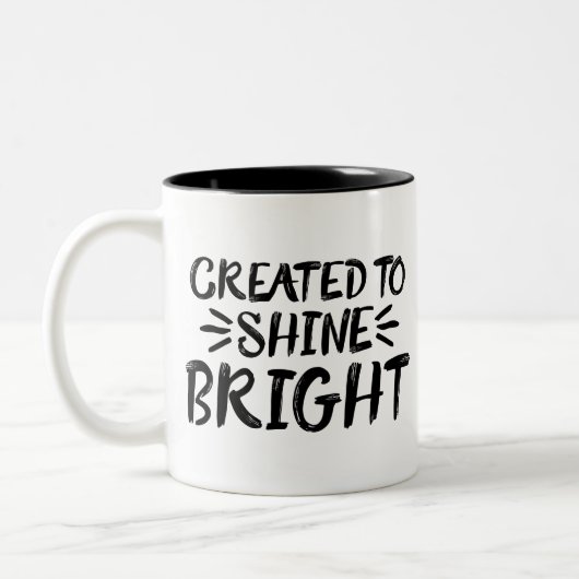 レッツライトシャイン聖なる書物、 経典アート引用文アートモティヴ ツートーンマグカップ (左)