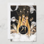 レッツライトシャンパン金ゴールドボトル21st 21パーティー 招待状 (裏面)