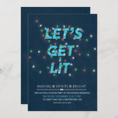 レッツライトホリデーカクテルパーティー招待状 招待状 (正面/裏面)