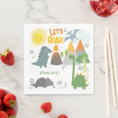 レッツルーディノパーティー子供の誕生日 スタンダードランチョンナプキン (インサイチュ)