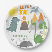 レッツルーディノパーティー子供の誕生日 ペーパープレート (正面)