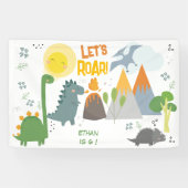 レッツルーディノパーティー子供の誕生日 横断幕 (横)