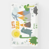 レッツルーディノパーティー子供の誕生日 横断幕 (縦)