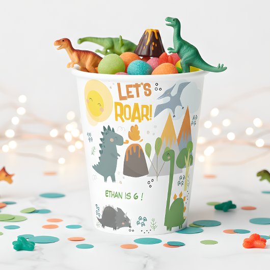 レッツルーディノパーティー子供の誕生日 紙コップ
