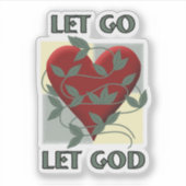 レッツレッツレッツゴッドリカバリースローガン引用文赤いハート シール (正面)