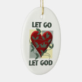 レッツレッツレッツゴッドリカバリースローガン引用文赤いハート セラミックオーナメント (右)