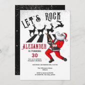 レッツロックンロールサンタトナディアーロックンズ誕生日 招待状 (正面/裏面)