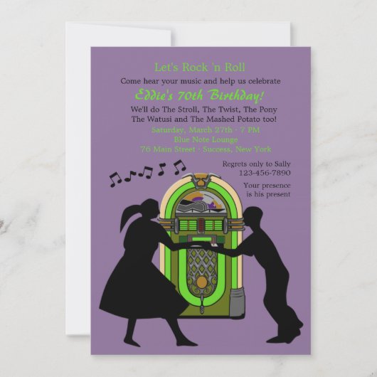 レッツロックン転がパーティの招待状 招待状 (正面)