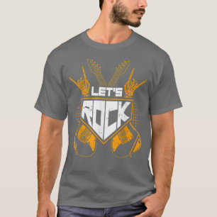 レッツロックヴィンツェ電気ギタープレーヤーバスギータ Tシャツ