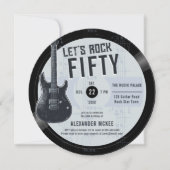 レッツロックヴィンテージLPギター音楽メンズ誕生日 招待状 (正面)