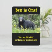 レッツワイルドアニマルズーファースト誕生日招待状 招待状 (スタンド正面)