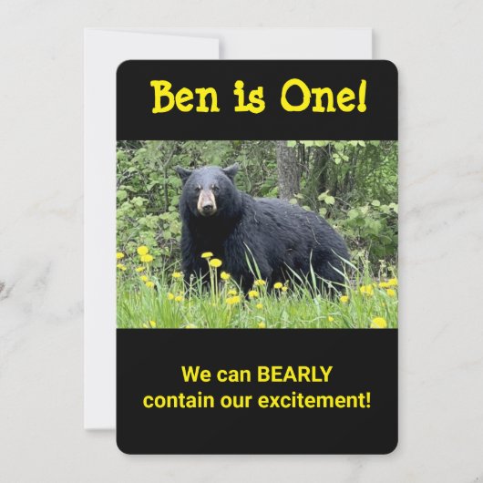 レッツワイルドアニマルズーファースト誕生日招待状 招待状 (正面)