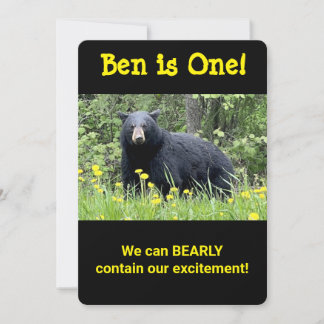 レッツワイルドアニマルズーファースト誕生日招待状 招待状