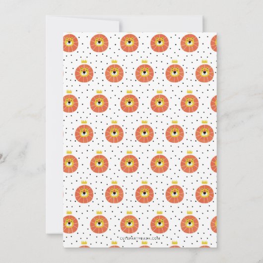 レッツワイルドジャングル誕生日ライオンサファリ 招待状 (裏面)