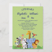 レッツワイルドダブルジョイント誕生日招待状 招待状 (正面)