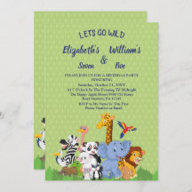 レッツワイルドダブルジョイント誕生日招待状