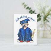 レッツ卒業パ祝ティー招待状 インビテーションポストカード (スタンド正面)