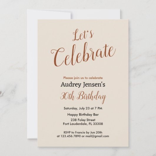 レッツ祝の誕生日招待状 招待状 (正面)