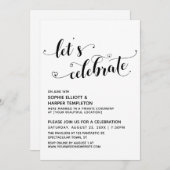 レッツ祝ハート白黒披露宴のみ 招待状 (正面/裏面)