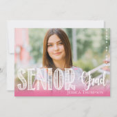 レッツ祝ー |シニア・グラード |ピンクの卒業 招待状 (正面)