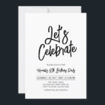 レッツ祝ー | Chic Script 60th誕生日パーティー 招待状<br><div class="desc">こ祝のの生誕スタイリッシュ生祝いの招待でシンプルあなたの特別な日。このデザインは、白黒カラーコンボ祝にクリーンなレイアウトを備えたシックなブラシスクリプト「Let's」を備えている。その他のデザインは私のショップBaraBomDesignで利用可能。</div>