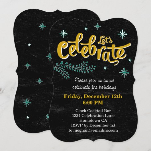 レッツ祝招待状 招待状 (正面/裏面)