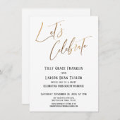 レッツ祝金ゴールドエレガントウェディングパーティー 招待状 (正面/裏面)