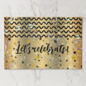 レッツ祝金ゴールドブラックスターズ紙ランチョンマット ペーパーパッド (正面)