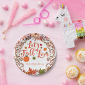 レッツ秋インラブオータムフローラブライダルシャワー ペーパープレート (パーティー)