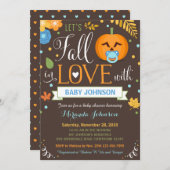 レッツ秋インラブパンプキンベビーシャワー招待状 招待状 (正面/裏面)