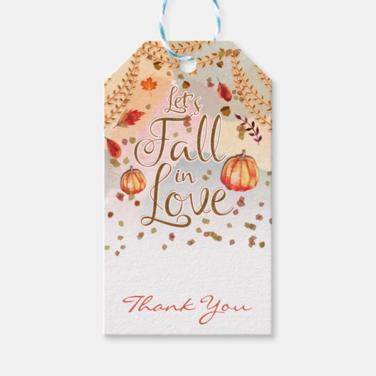 レッツ秋インラブブライダルシャワー紅葉 ギフトタグ (正面)