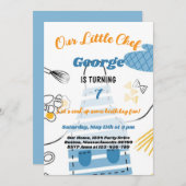 レッツ調理師アップいくつかのおもしろいボーイ誕生日 招待状 (正面/裏面)